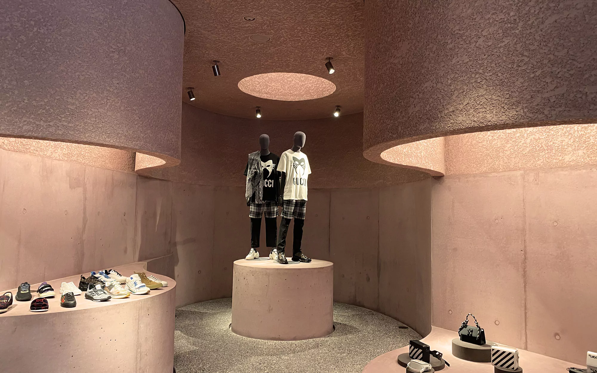 Acoustement Acoustical Plaster pink pigmented at the Webster Beverly Center