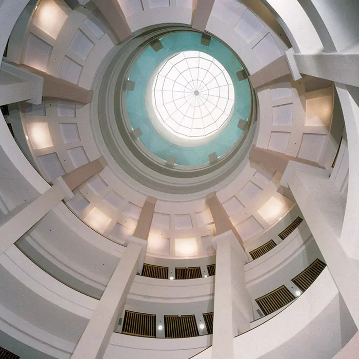Acoustement plaster installed in the domed ceiling of an historic building