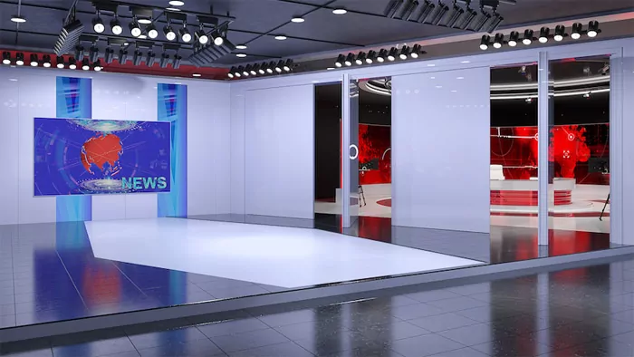 QuietPivot stc rated pivoting doors installed between TV studio production and live rooms