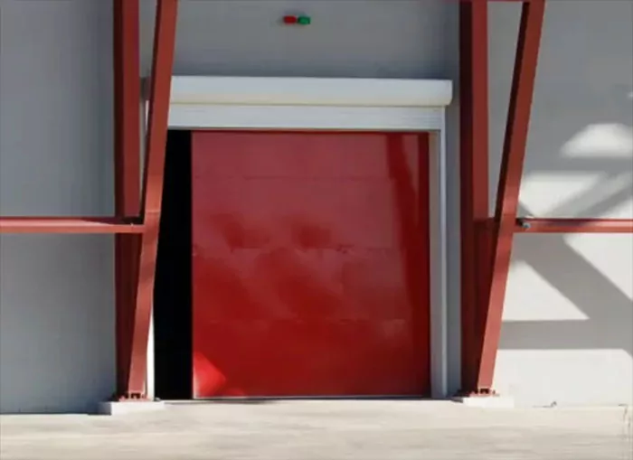 Red QuietSlide STC rated elephant door at a film sound stage