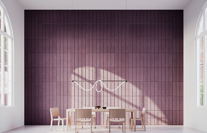 Pora sustainable acoustical finish crafted entirely from recycled glass
