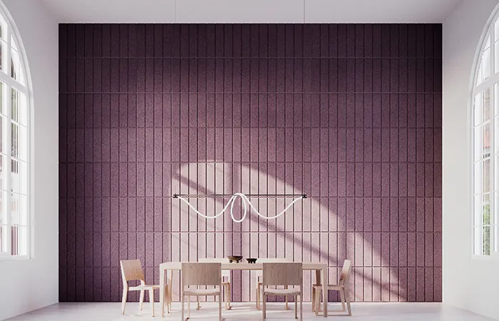 Pora sustainable acoustical finish crafted entirely from recycled glass