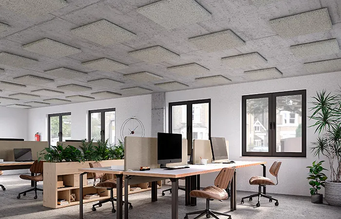 Pora sustainable acoustical finish crafted entirely from recycled glass